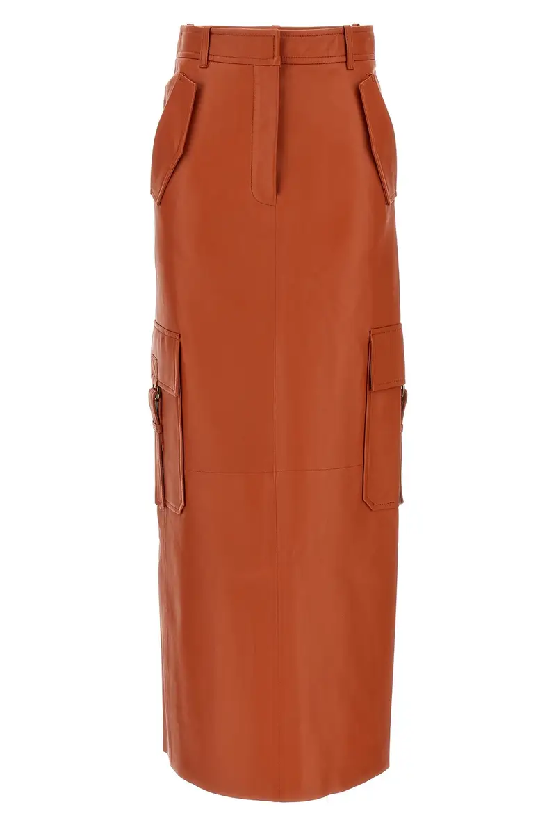 Gonna Midi Illustration Arancione