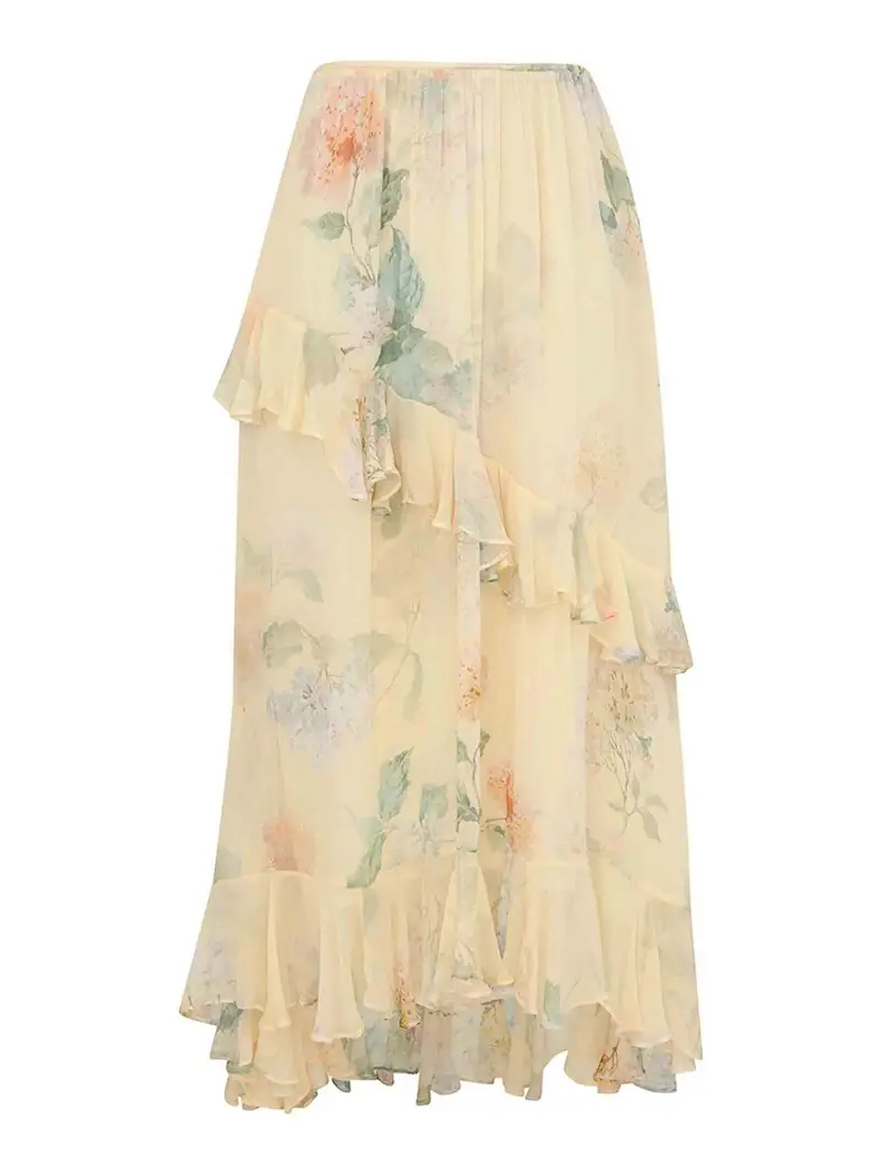 La gonna asimmetrica illuminata Beige