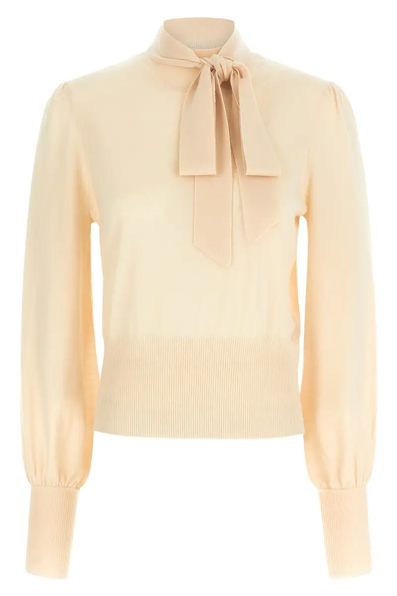 Maglia 'Pussybow' Beige