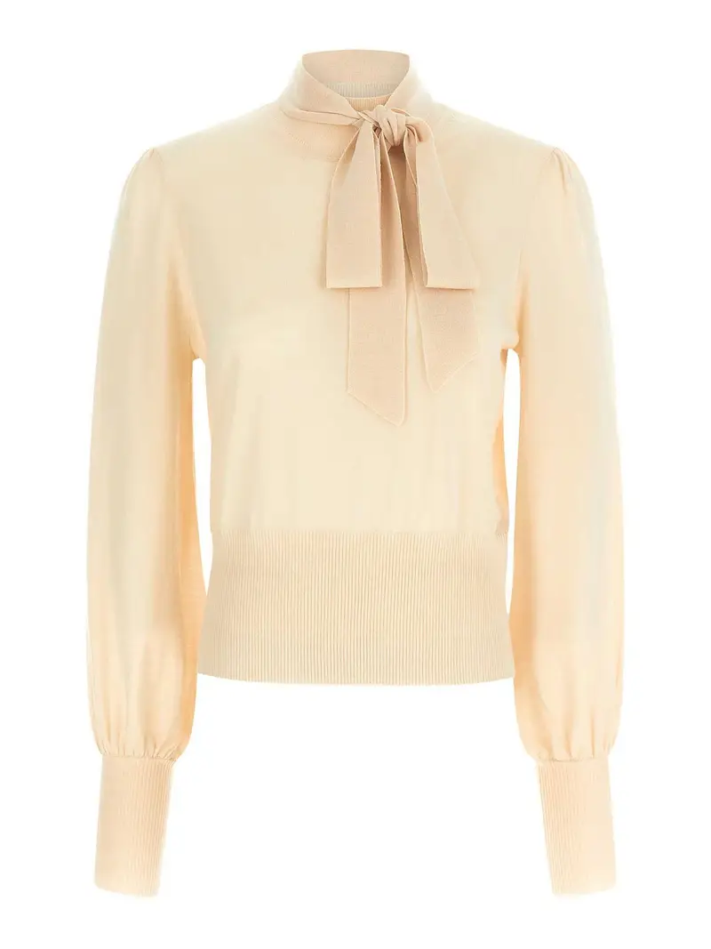 Maglione con fiocco Beige