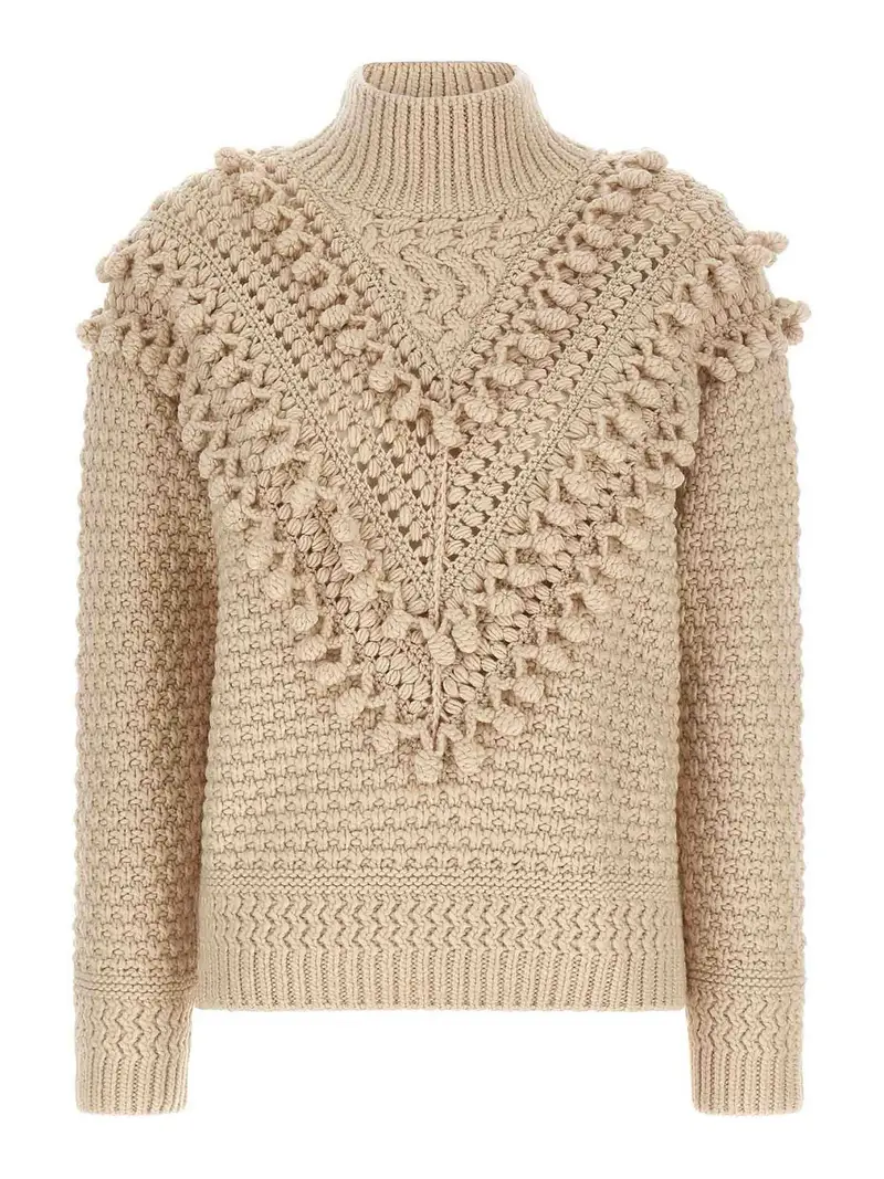 Maglione con palline ipnotiche Beige