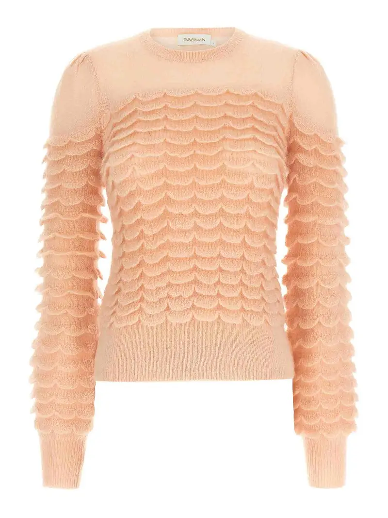 Maglione smerlato ipnotico Color Carne E Neutri