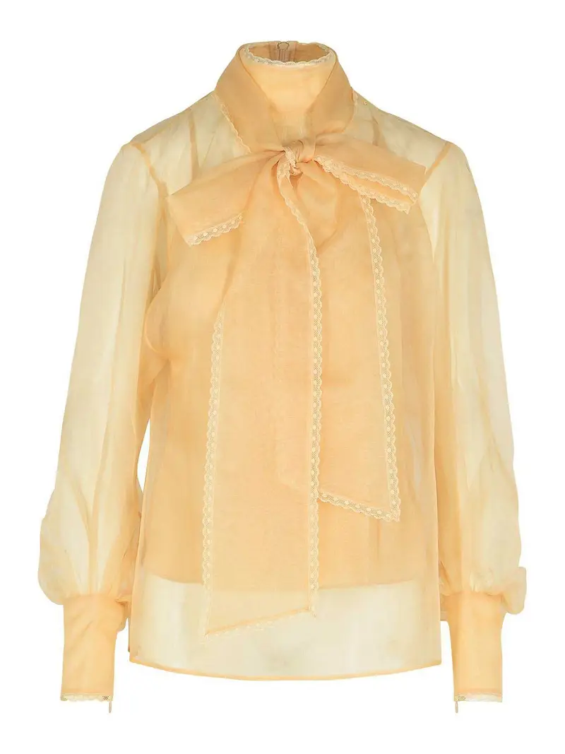 Memento Blouse In Organza Beige