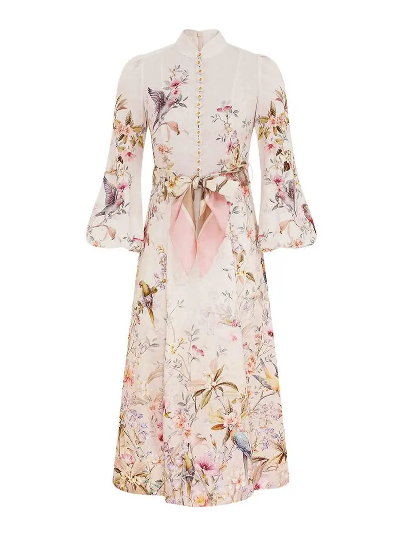 Midi con bottoni Rebellion Vestito Color Carne E Neutri