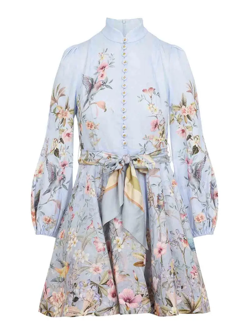 MiniVestito con bottoni ribelli Blu