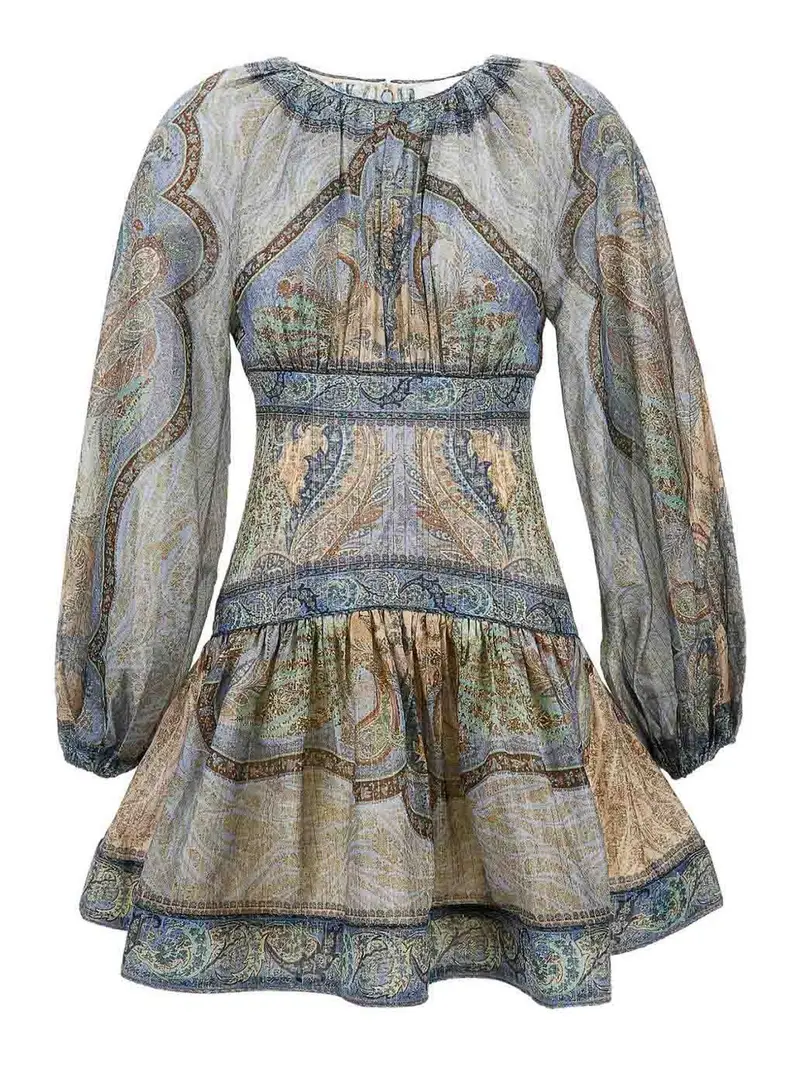 MiniVestito Wanderlust in cotone e seta Blu