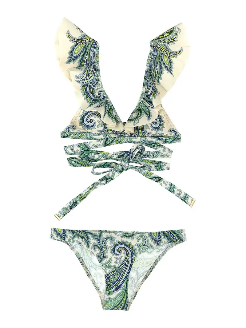Ottie Ruffle Bikini Verde