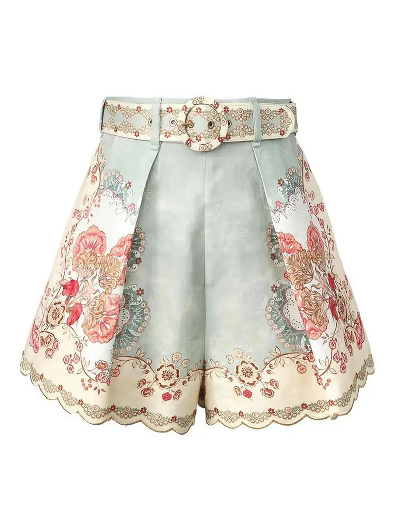 Pantaloncini di lino da giorno Blu