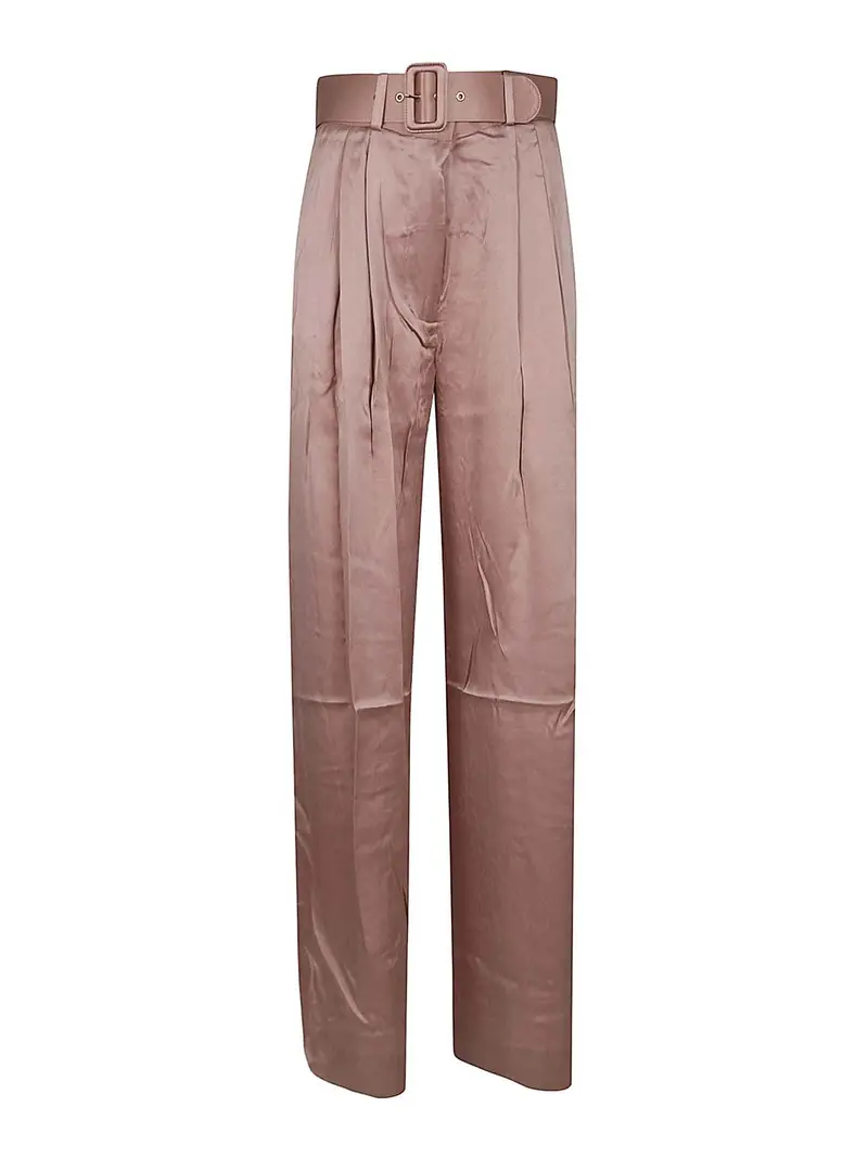 Pantaloni in seta Rosa