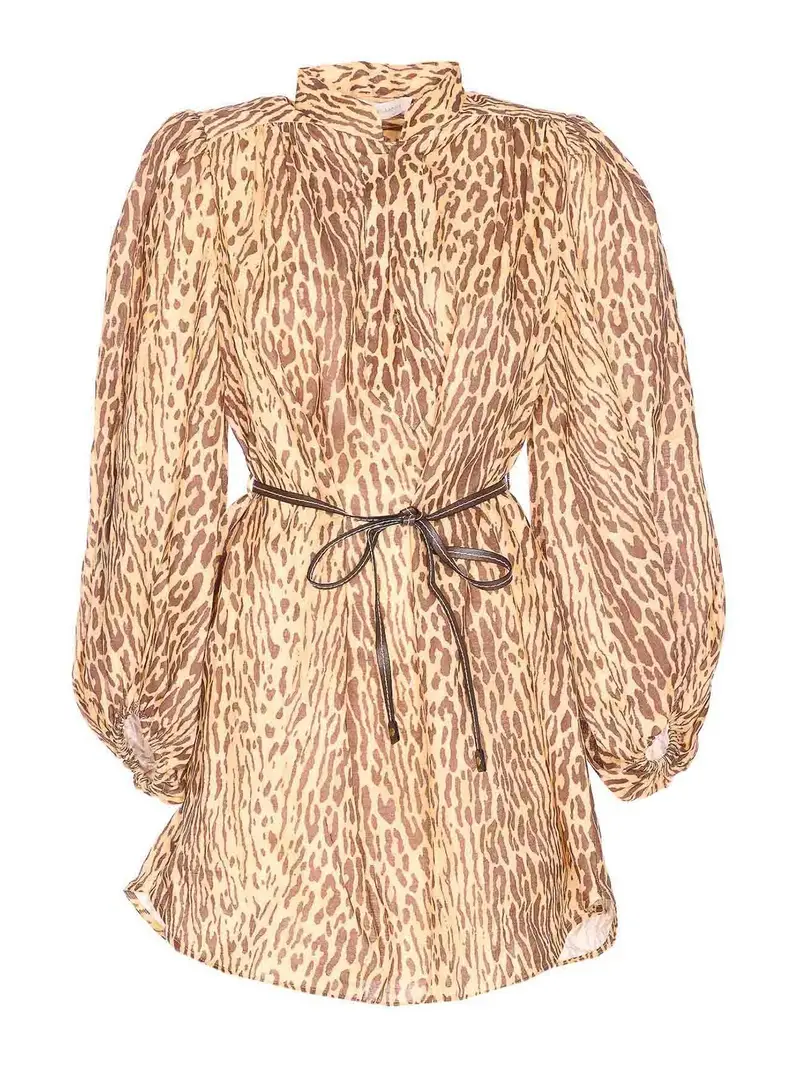 Tan Lopard Cascadian Dress Marrone