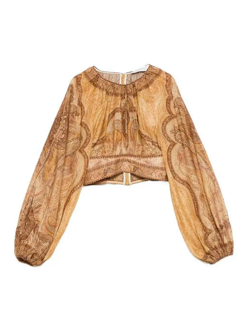 Top in cotone e seta Wanderlust Beige