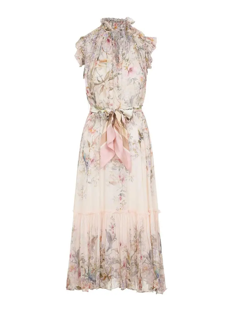 Vestito midi svolazzante Rebellion Bianco