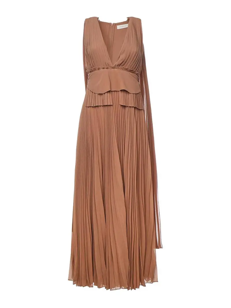 Vestito plissettato Memento Marrone