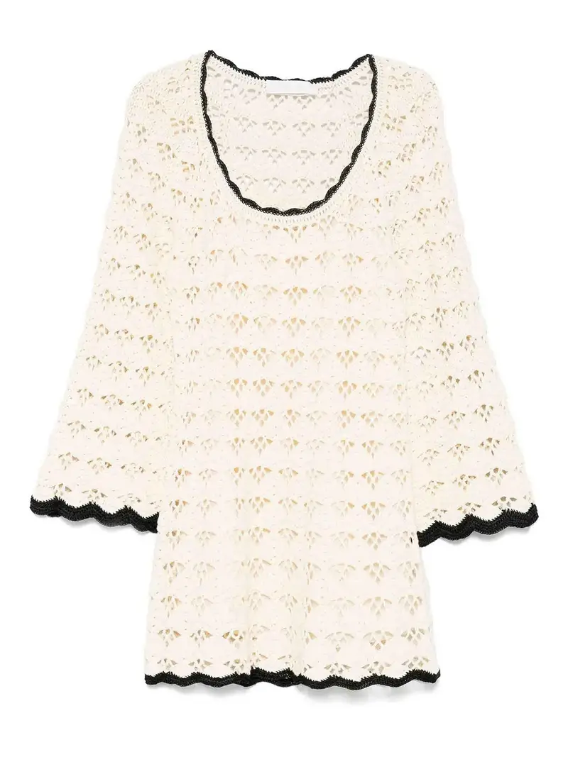 Vestito Rhiannon all uncinetto Beige