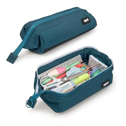 ZIPIT Lenny - Astuccio portapenne, per adulti, apertura ampia con chiusura a cerniera, può contenere fino a 55 penne,