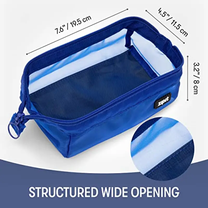 ZIPIT Mesh - Astuccio portapenne per adulti, apertura ampia con chiusura a cerniera, può contenere fino a 55 penne miniatura 2