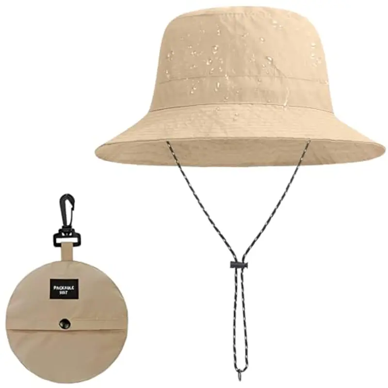ZKGYUS Cappello da Pescatore Estivo con String - Impermeabile per Donne Uomo Cappello Safari Regolabile Antivento Bucket Hat Cappello da Pesca Spiaggia Walking Climbing…
