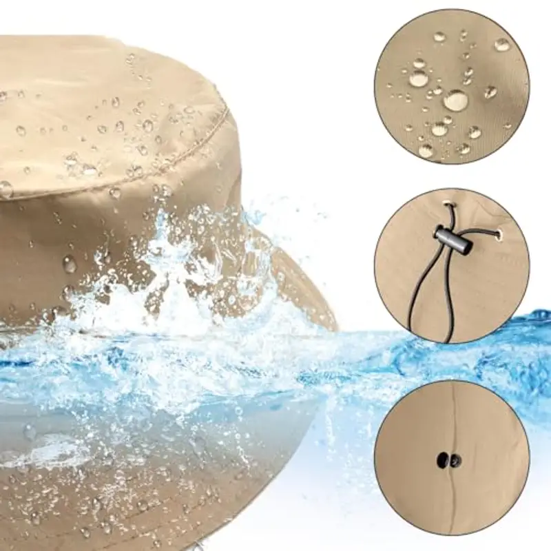 ZKGYUS Cappello da Pescatore Estivo con String - Impermeabile per Donne Uomo Cappello Safari Regolabile Antivento Bucket Hat Cappello da Pesca Spiaggia Walking Climbing… miniatura 2