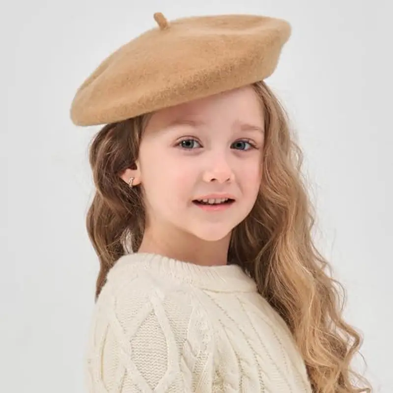 ZLYC Ragazza Classico Artista Francese Berretto Berretto, cammello, S miniatura 2