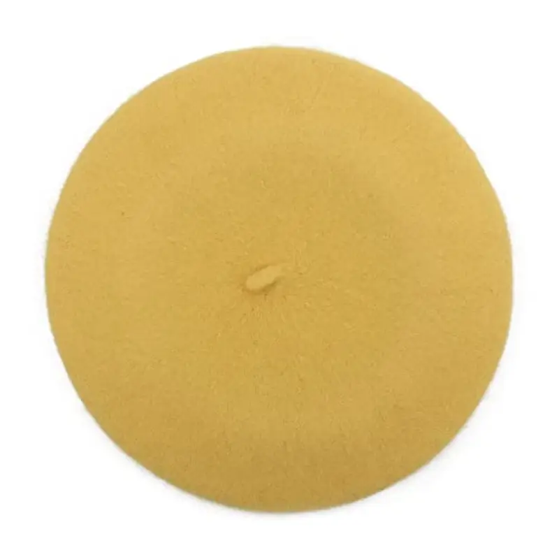 ZLYC Ragazza Classico Artista Francese Berretto Berretto, giallo., S miniatura 2