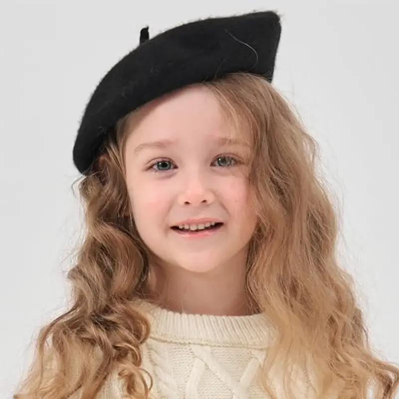 ZLYC Ragazza Classico Artista Francese Berretto Berretto, Nero, S miniatura 2