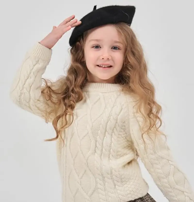 ZLYC Ragazza Classico Artista Francese Berretto Berretto, Nero, S miniatura 3