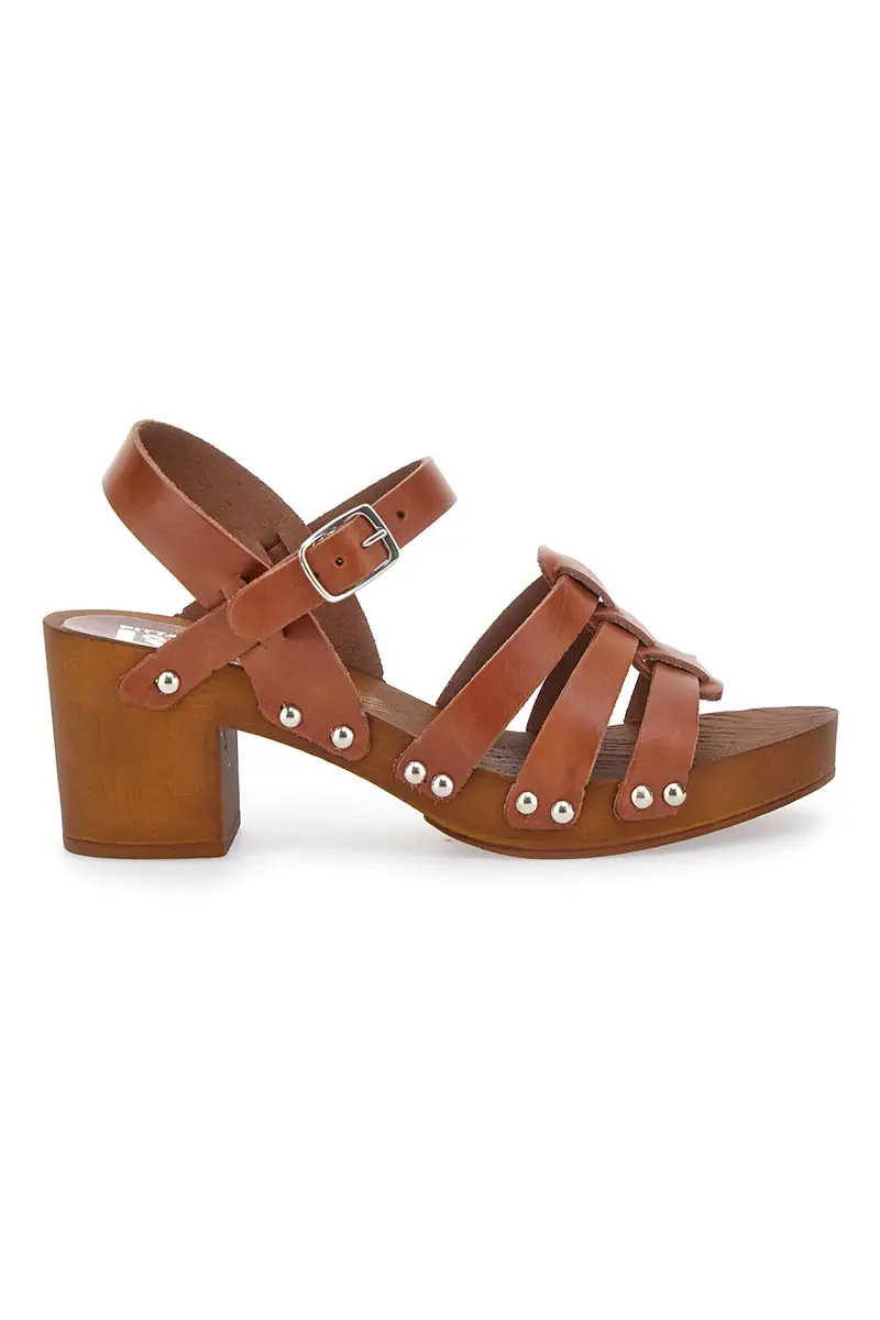 Zoccoli con Cinturino Cognac Vera Pelle Pittarello Love 5759