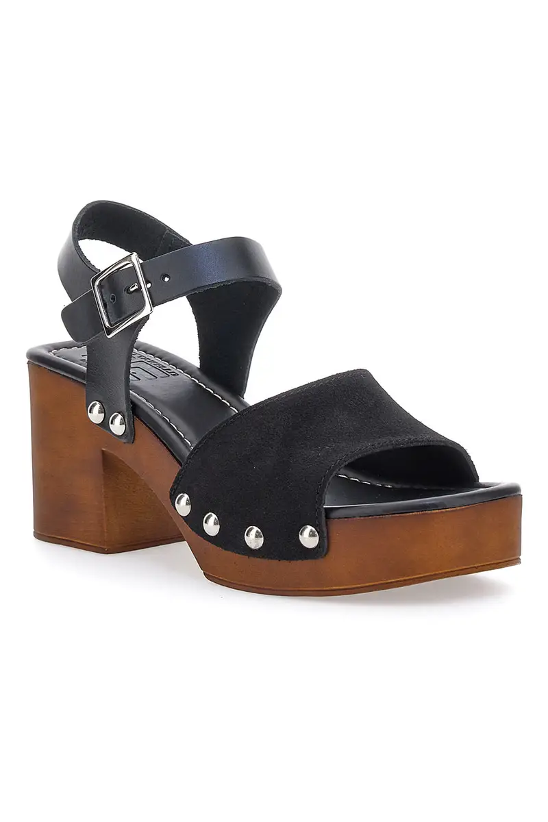 Zoccoli con Cinturino Vera Pelle Neri Pittarello Love 5757 miniatura 2