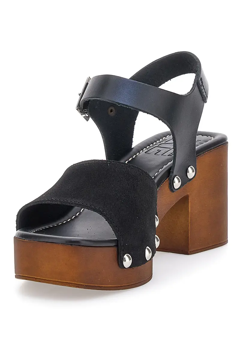 Zoccoli con Cinturino Vera Pelle Neri Pittarello Love 5757 miniatura 3