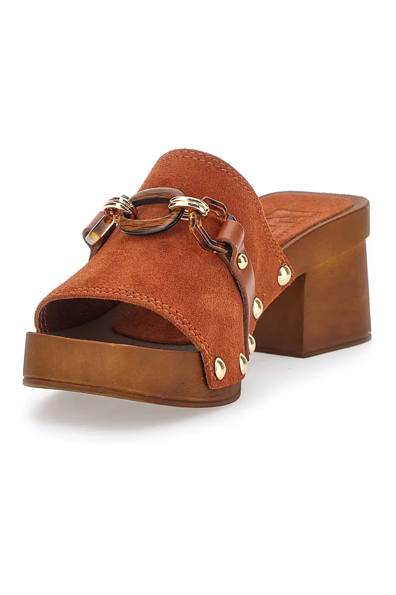 Zoccoli Marroni Con Tacco 6, 5 Cm Pittarello Love 15555 miniatura 3