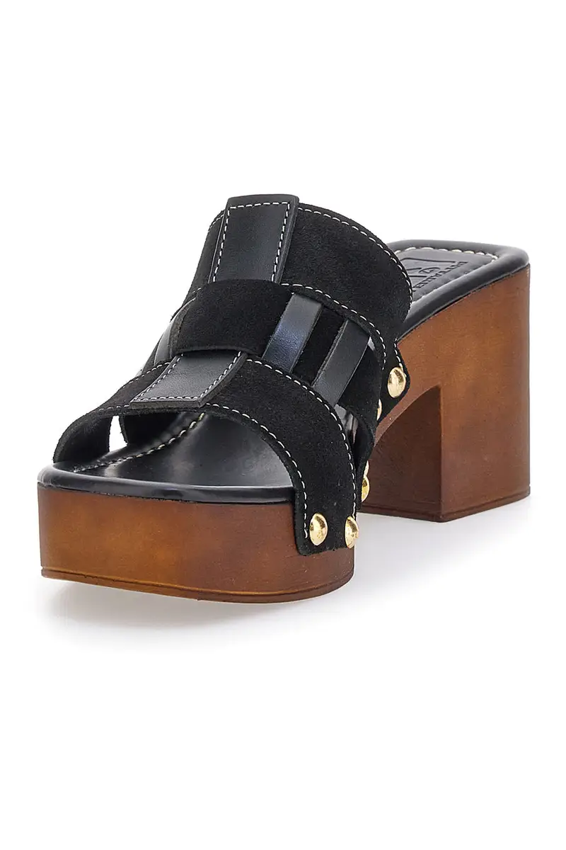 Zoccoli Neri Con Tacco 9 cm Pittarello Love 5387 miniatura 3