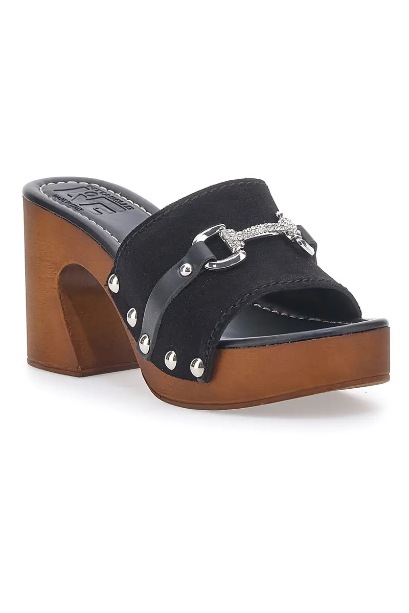 Zoccoli Neri in Vera Pelle Made in Italy Pittarello 25495/M miniatura 2