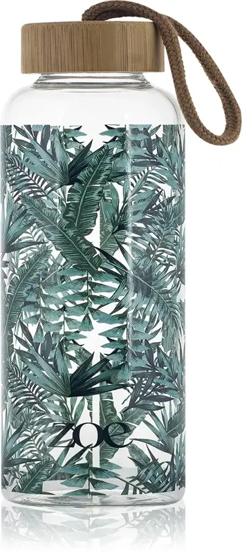 Bamboo Glass bottiglia d'acqua in vetro colore Tropic green 550 ml