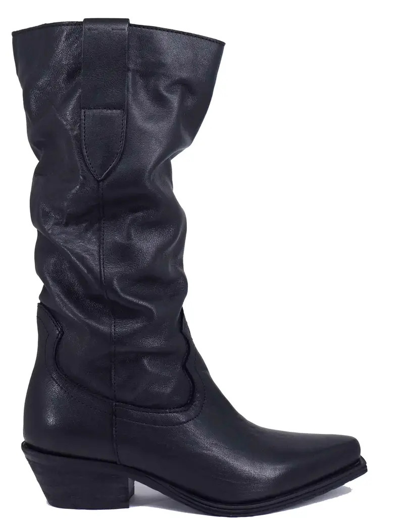 Stivali texani donna in pelle nera Donna NEVIS05 001