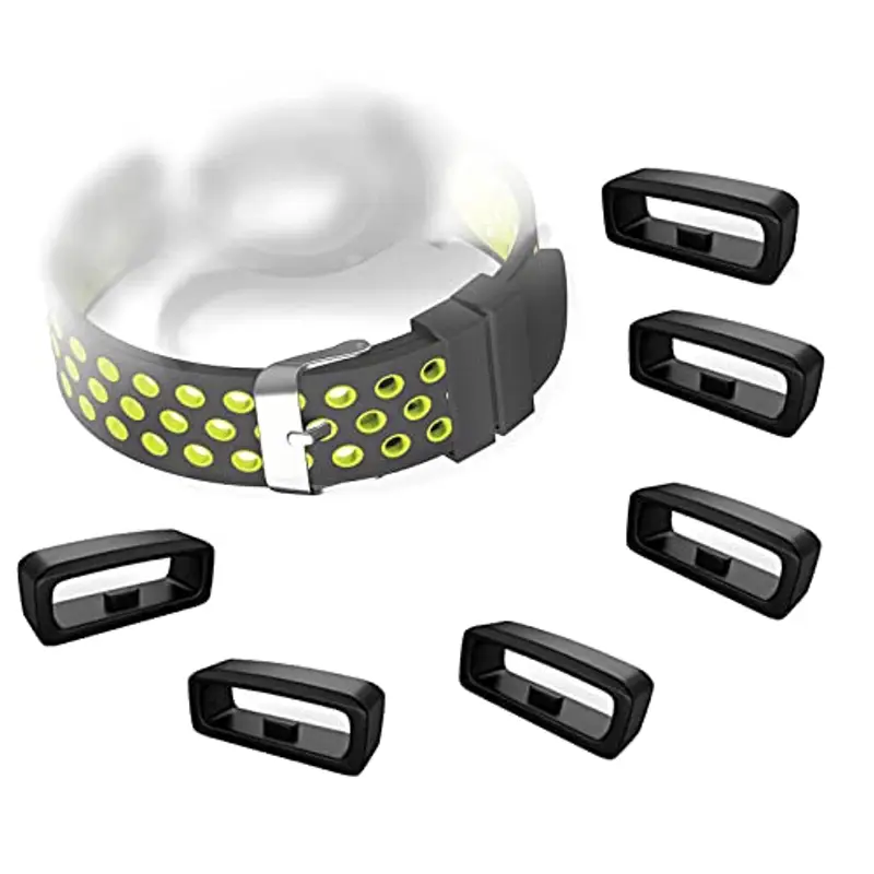 ZoeTekway Confezione da 6 passanti per cinturino di ricambio, passante per cinturino in silicone, supporto per cinturino in silicone, supporto per cinturino, diametro 22 mm cinturino nero
