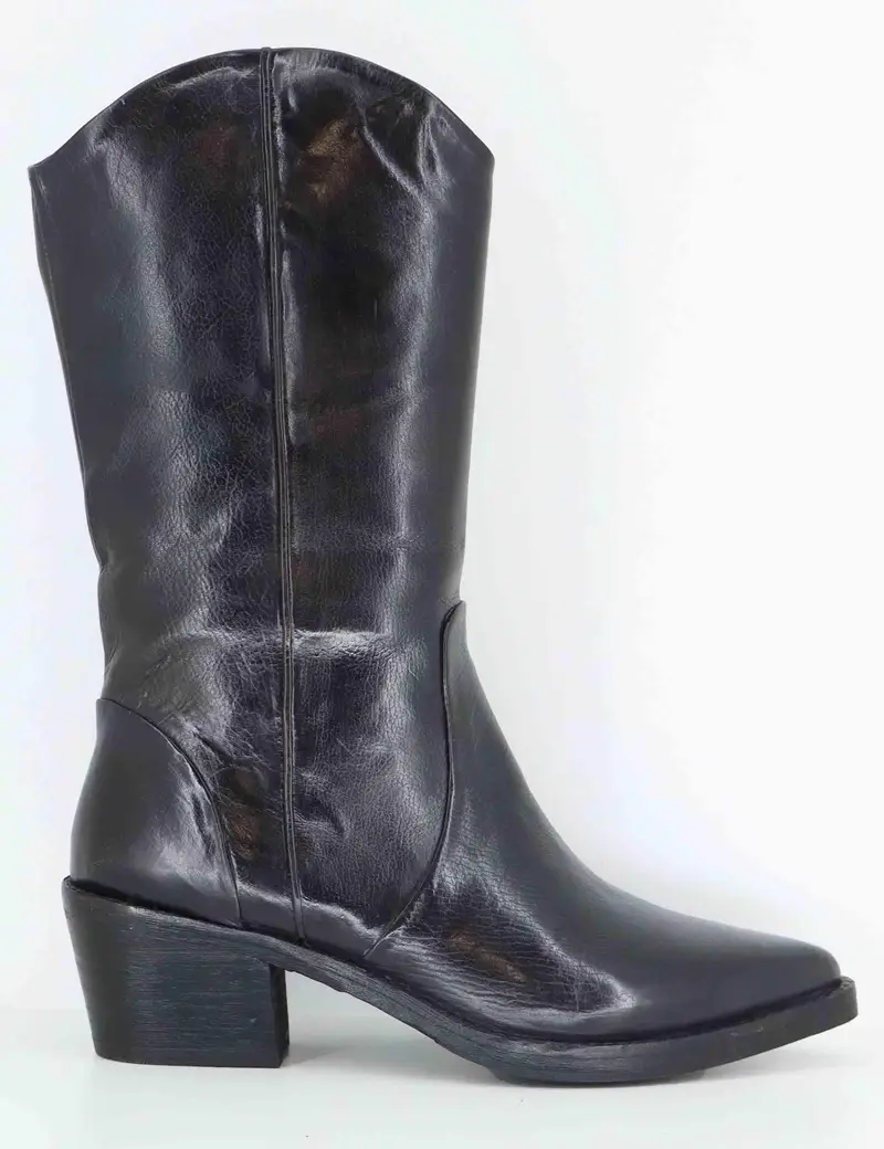 Stivali texani in pelle marrone Donna 252-21-14 DKGRE