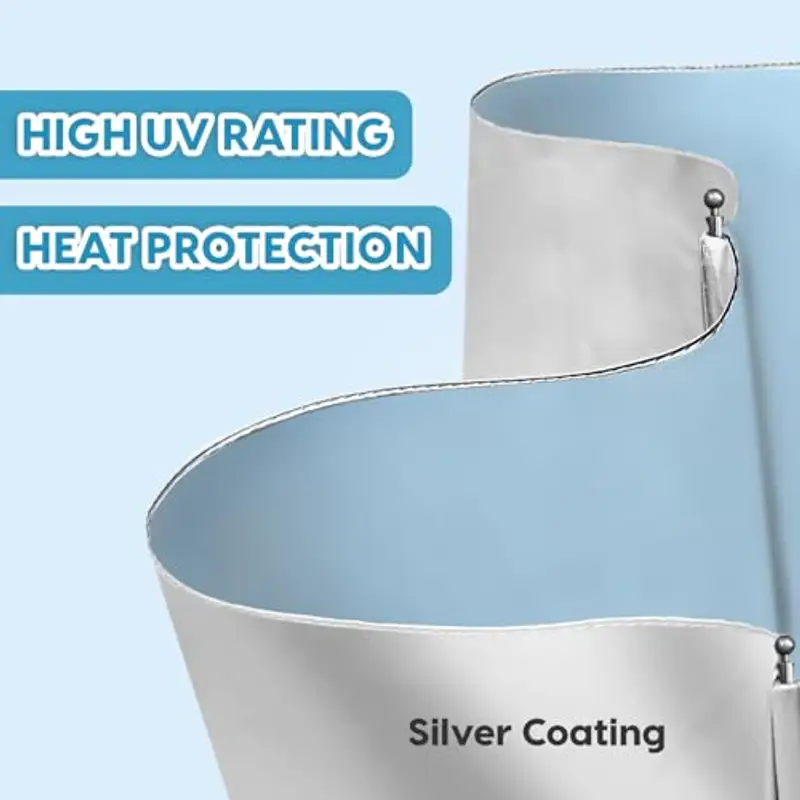 ZOMAKE Ombrellone, UPF 50 + Protezione UV Ombrello, Automatico Aprire e Chiudere Ombrello, Rivestimento d'Argento Ombrello Piccolo, Ombrello Tascabile Pieghevole(Argento Azzurro) miniatura 3