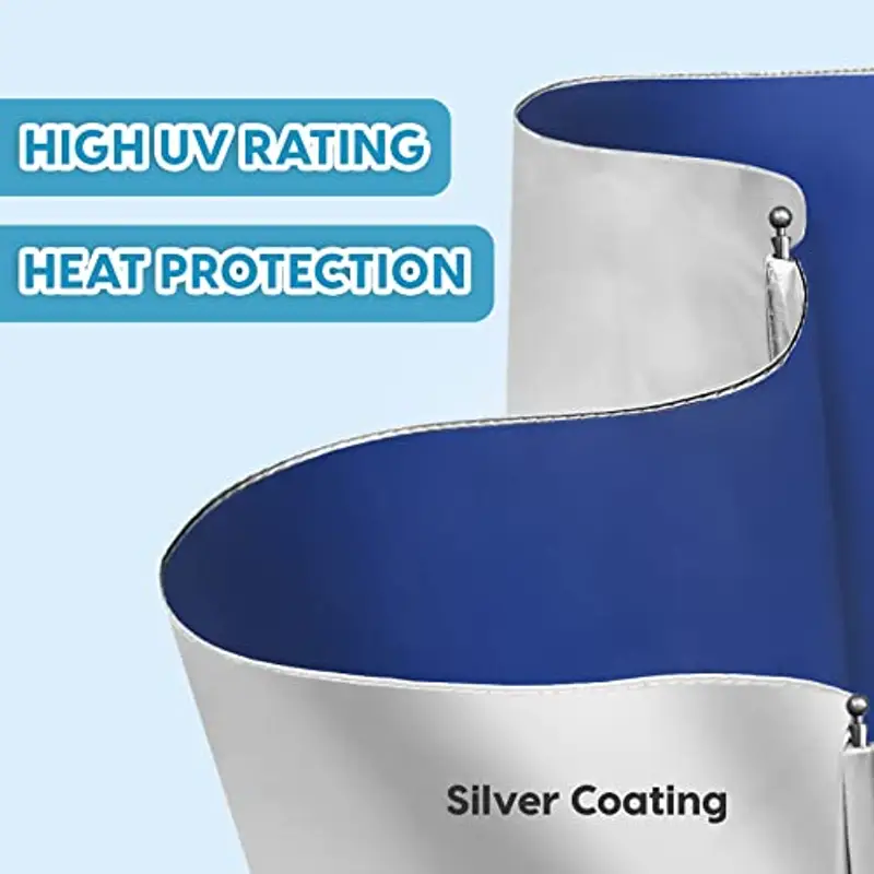ZOMAKE Ombrellone, UPF 50 + Protezione UV Ombrello, Automatico Aprire e Chiudere Ombrello, Rivestimento d'Argento Ombrello Piccolo, Ombrello Tascabile Pieghevole(Argento Blu) miniatura 3