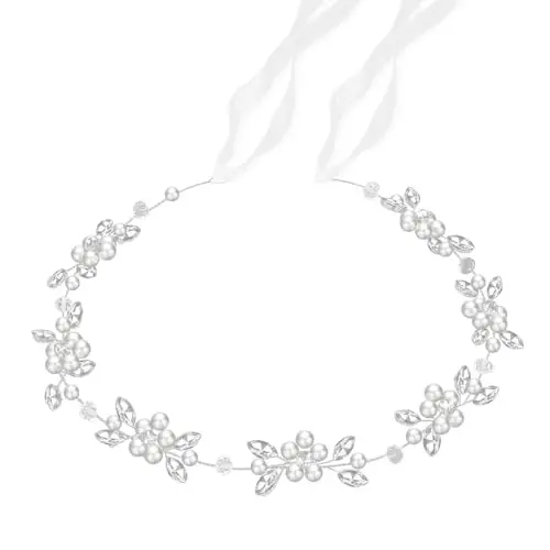 ZORVUJI Coroncina di Fiori per Capelli Bambina, Accessori per Capelli Comunione e Battesimo, Decorazioni per Capelli