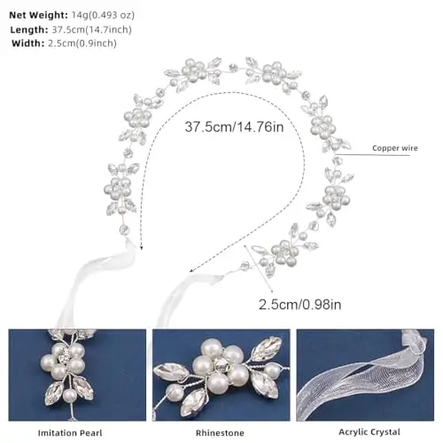 ZORVUJI Coroncina di Fiori per Capelli Bambina, Accessori per Capelli Comunione e Battesimo, Decorazioni per Capelli miniatura 2