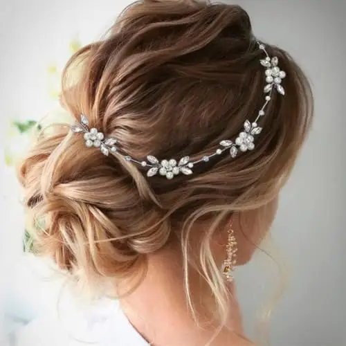 ZORVUJI Coroncina di Fiori per Capelli Bambina, Accessori per Capelli Comunione e Battesimo, Decorazioni per Capelli miniatura 3