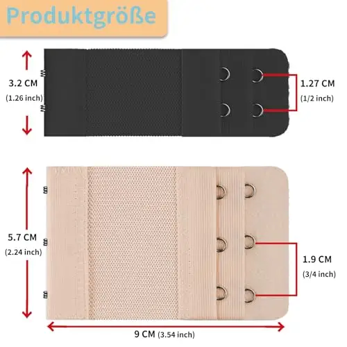 ZPW Confezione da 6 Estensori per Reggiseno, Estensori Elastici per Reggiseno, Comoda Estensione Elastica per Reggiseno miniatura 2