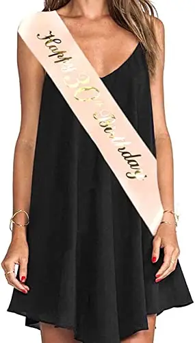 ZSLJSWDZ Fasce per corona Strass,Buon compleanno, sciarpa, per 30 anni da donna, regalo di compleanno miniatura 3