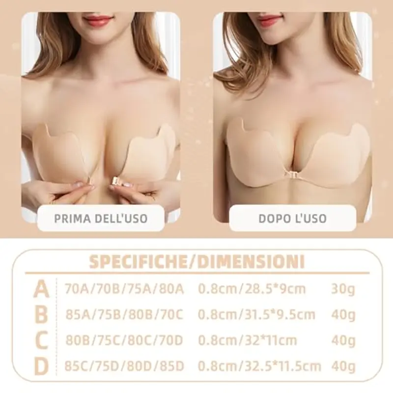 Zynxel Reggiseno Invisibile, Reggiseno Adesivo, Push Up Adesivo Silicone, Copricapezzoli Riutilizzabili Donne, Sollevatore Seno Adesiv, Perfettamente Invisibile miniatura 3