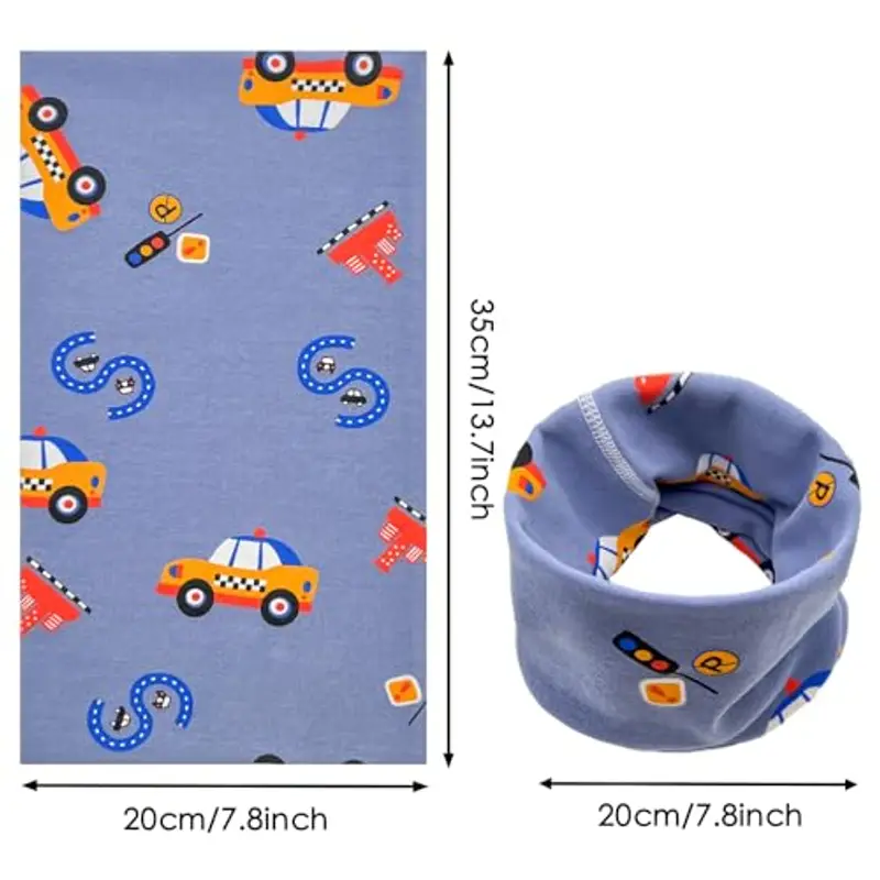 ZYUPHY 4 Pezzi Scaldacollo Bambini Cotone Sciarpa Bambina Bambino Invernale Autunno Primavera Sciarpa Bambini Multifunzione Bandana Tubolare Unisex per Ragazzi e Ragazze miniatura 2