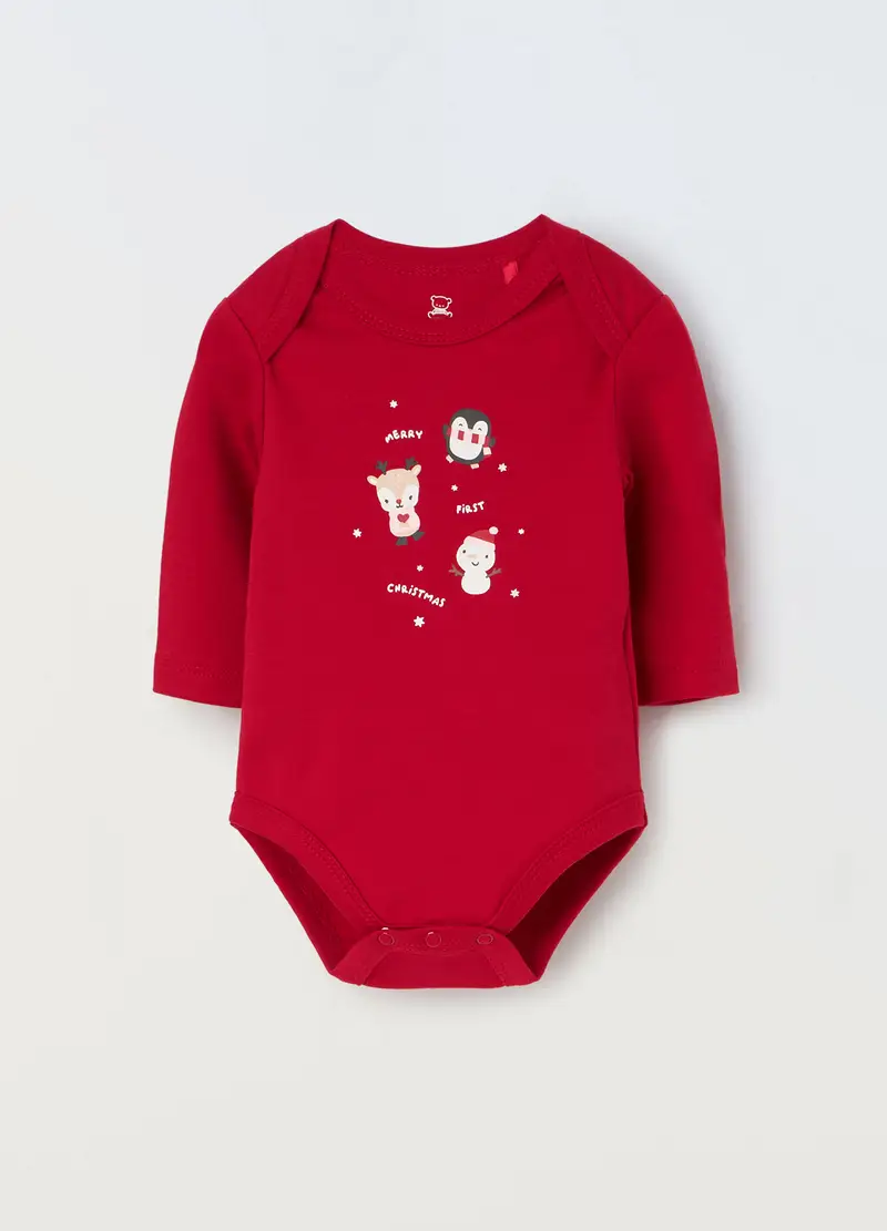 , Body In Puro Cotone, Unisex, Rosso