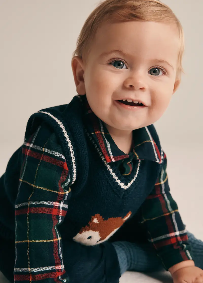 , Camicia In Twill Di Puro Cotone Iana Neonato, Blu/Verde