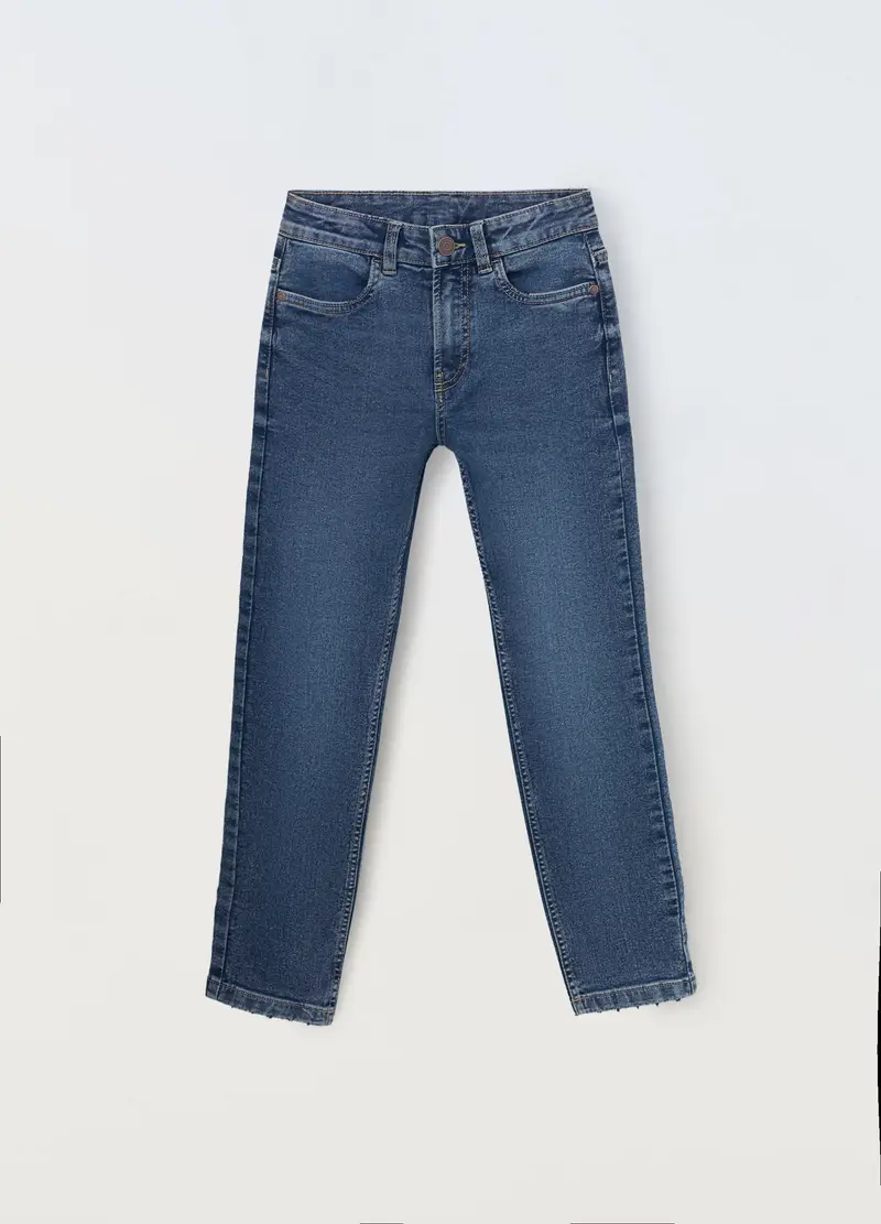 , Jeans In Denim Stretch Ragazzo, Bambino, Blu scuro