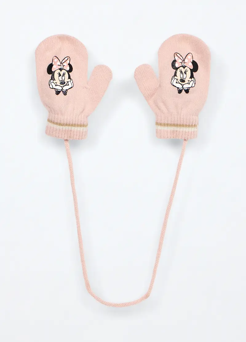 , Manopole Tricot Con Stampa Neonata, Rosa pastello, .U