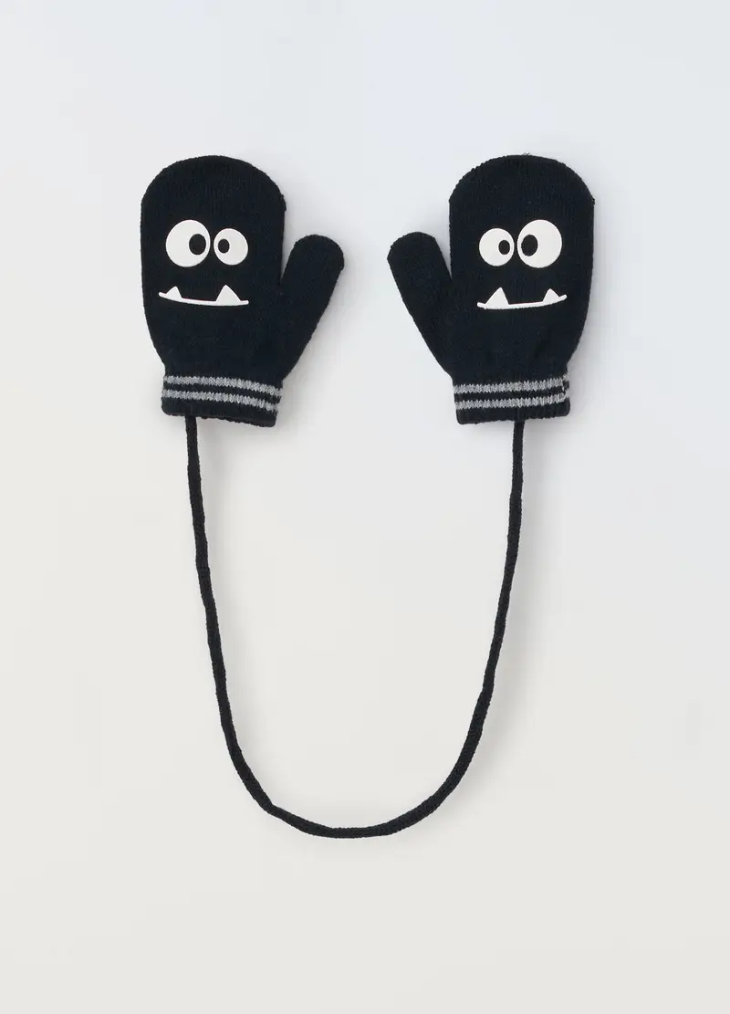 , Muffole Tricot Con Laccetto Neonato, Blu scuro, .U